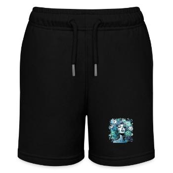 Beautiful female paint art Face colorful woman - Stanley/Stella MINI BOLTER Organic Teen Jogging Shorts - black - Front