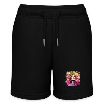 Beautiful female paint art Face colorful woman - Stanley/Stella MINI BOLTER Organic Teen Jogging Shorts - black - Front