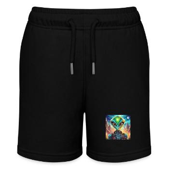 Glühwürmchen Alien Lustige Figur 28830 - Stanley/Stella Teenager Bio-Joggingshorts MINI BOLTER - Schwarz - Vorne