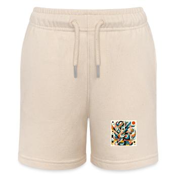 Abstract artwork - Stanley/Stella MINI BOLTER Organic Teen Jogging Shorts - soft Ecru - Front