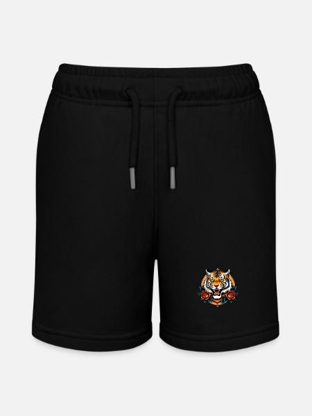 Wildes Tiger-Tattoo - Stanley/Stella Teenager Bio-Joggingshorts MINI BOLTER - Schwarz
