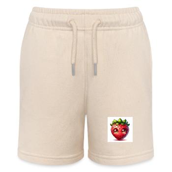 Strawberry Love - Stanley/Stella MINI BOLTER Organic Teen Jogging Shorts - soft Ecru - Front