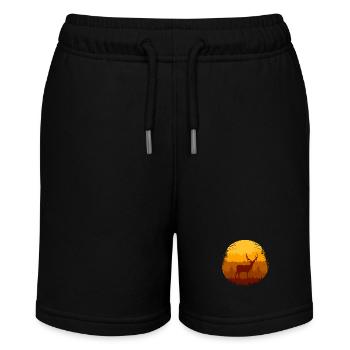 autumn forest and deer - Stanley/Stella MINI BOLTER Organic Teen Jogging Shorts - black - Front