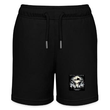 Cargo bike in Bat-Signal style, cargo bike - Stanley/Stella MINI BOLTER Organic Teen Jogging Shorts - black - Front