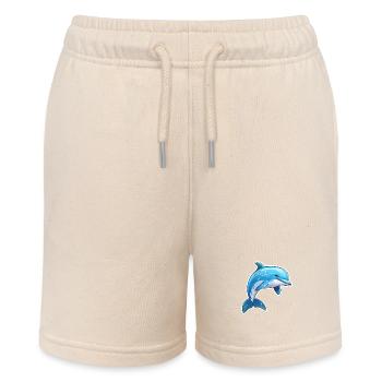 Dolphin jumping - Stanley/Stella MINI BOLTER Organic Teen Jogging Shorts - soft Ecru - Front