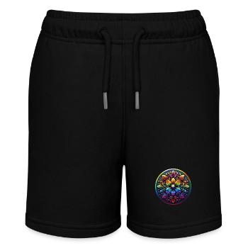 Mechanical Rainbow Flower 2 - Stanley/Stella Teenager Bio-Joggingshorts MINI BOLTER - Schwarz - Vorne