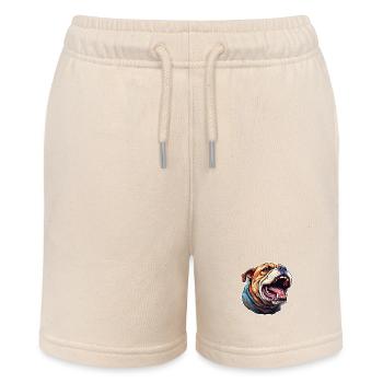 Bulldog colorful and psychedelic - Stanley/Stella MINI BOLTER Organic Teen Jogging Shorts - soft Ecru - Front