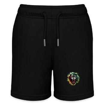 Schattenläufer und Kraftprotz - Stanley/Stella Teenager Bio-Joggingshorts MINI BOLTER - Schwarz - Vorne
