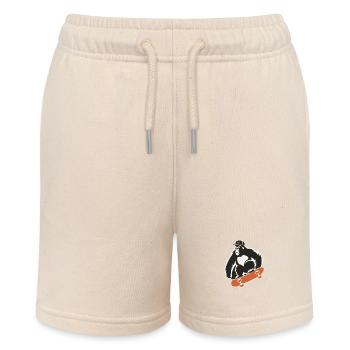 Skateboard Skateboarder Skater Gorilla Affe Tier - Stanley/Stella Teenager Bio-Joggingshorts MINI BOLTER - Natur - Vorne
