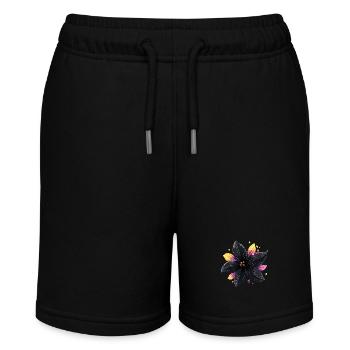 Black Flower - Stanley/Stella Teenager Bio-Joggingshorts MINI BOLTER - Schwarz - Vorne