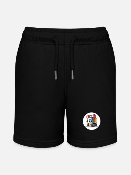 construction cranefor children - Stanley/Stella MINI BOLTER Organic Teen Jogging Shorts - black