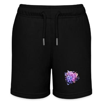 Blumen Hippie Soul Groovy Sommer Zeit Frieden Liebe - Stanley/Stella Teenager Bio-Joggingshorts MINI BOLTER - Schwarz - Vorne