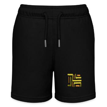 Gelbes Farblabyrinth - Stanley/Stella Teenager Bio-Joggingshorts MINI BOLTER - Schwarz - Vorne