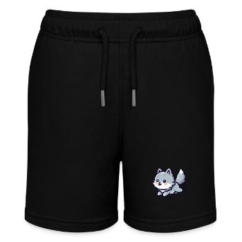 Cute little wolf who is happy - Stanley/Stella MINI BOLTER Organic Teen Jogging Shorts - black - Front