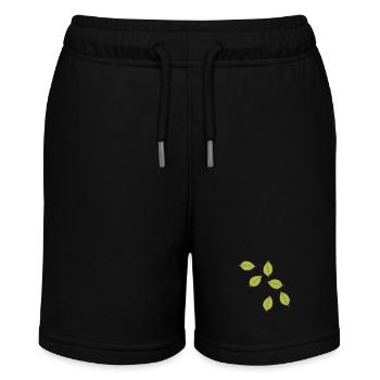 leaf green pattern leaves icon shape nature - Stanley/Stella MINI BOLTER Organic Teen Jogging Shorts - black - Front