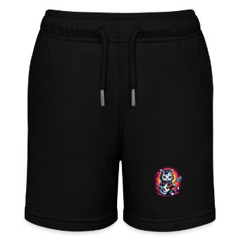 Chibi Rocker Cat - Stanley/Stella MINI BOLTER Organic Teen Jogging Shorts - black - Front