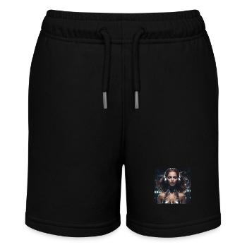 Techno-Mädchen - Stanley/Stella Teenager Bio-Joggingshorts MINI BOLTER - Schwarz - Vorne