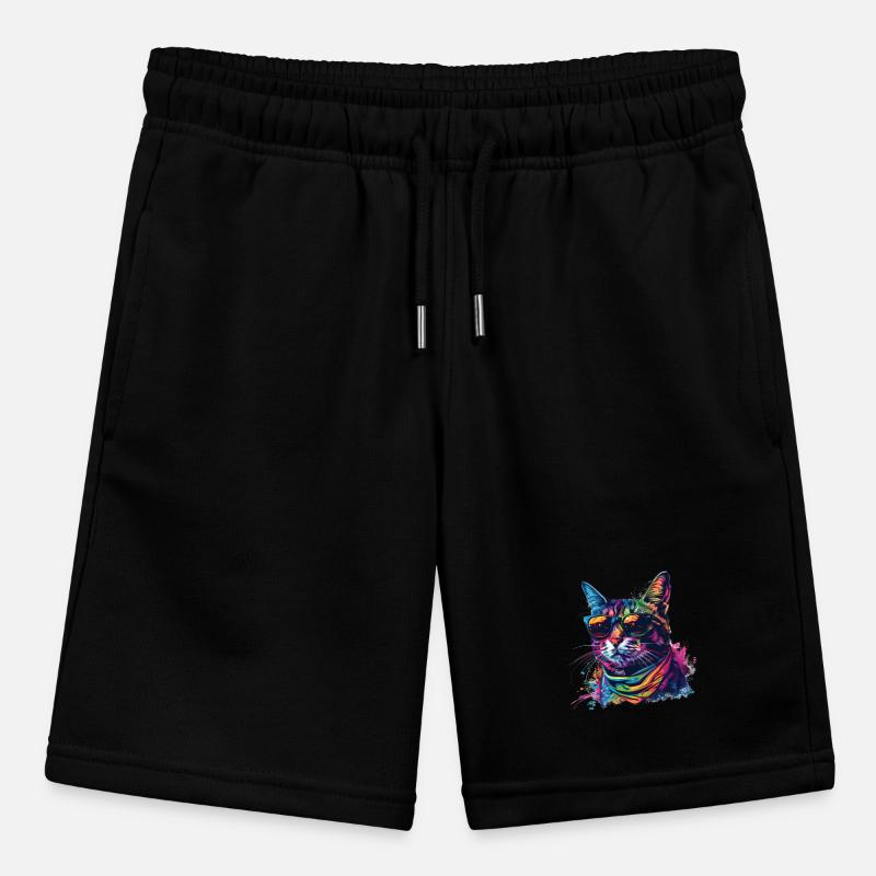 Regenbogen Graffiti Katze mit Sonnenbrille Stanley/Stella Teenager Bio-Joggingshorts MINI BOLTER