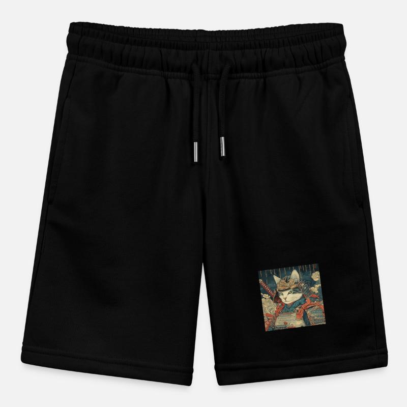 Cat Samurai Japan Ukiyo-E Stanley/Stella MINI BOLTER Organic Teen Jogging Shorts