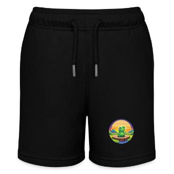 Retro Pixel Frog - Stanley/Stella MINI BOLTER Organic Teen Jogging Shorts - black - Front
