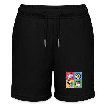 rPopart Rhino Parrot Frog Maggot Red Yellow Green - Stanley/Stella MINI BOLTER Organic Teen Jogging Shorts - black - Front