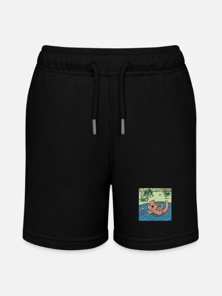 Best Friends Edition: Odderen 🦦 og anden 🦆 - Stanley/Stella MINI BOLTER økologiske joggingshorts til teenagere - sort