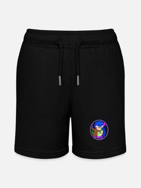 Elf with Rabbit - Stanley/Stella MINI BOLTER Organic Teen Jogging Shorts - black