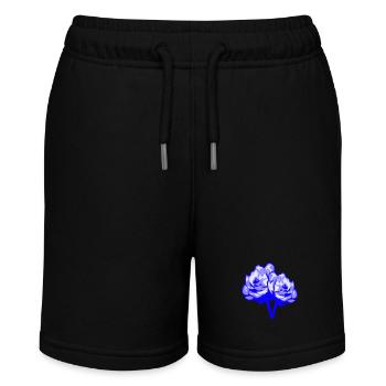 Zwei Schöne Rose Blüte Blatt 2 Röschen Rosenstrauß - Stanley/Stella Teenager Bio-Joggingshorts MINI BOLTER - Schwarz - Vorne