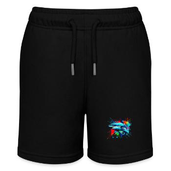 Shark in colorful watercolor - Stanley/Stella MINI BOLTER Organic Teen Jogging Shorts - black - Front