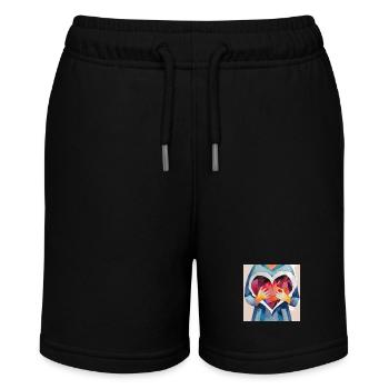 Von ganzem Herzen - Stanley/Stella Teenager Bio-Joggingshorts MINI BOLTER - Schwarz - Vorne