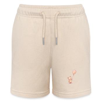 Teddybär und Luftballon - Kleiner Teddybär - Stanley/Stella Teenager Bio-Joggingshorts MINI BOLTER - Natur - Vorne