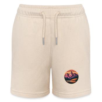 Retro Mountains Landscape - Stanley/Stella MINI BOLTER Organic Teen Jogging Shorts - soft Ecru - Front