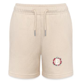 Buchstabe e Blumenkranz - Stanley/Stella Teenager Bio-Joggingshorts MINI BOLTER - Natur - Vorne