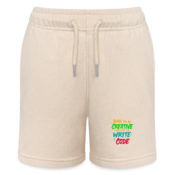 Geboren, um kreativ zu sein Gezwungen, Code zu schreiben T-Shirt - Stanley/Stella Teenager Bio-Joggingshorts MINI BOLTER - Natur - Vorne