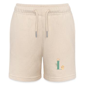 Buchstabe l grüne Dschungeltiere - Stanley/Stella Teenager Bio-Joggingshorts MINI BOLTER - Natur - Vorne