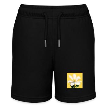 An Impressive White Flower - Stanley/Stella MINI BOLTER Organic Teen Jogging Shorts - black - Front