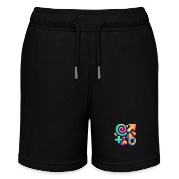 Neon Dreams – 3D Abstrakte Formen Explosion - Stanley/Stella Teenager Bio-Joggingshorts MINI BOLTER - Schwarz - Vorne
