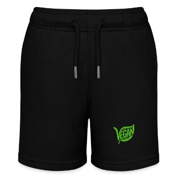 Vegan - Cool Veggi Logo - Stanley/Stella Teenager Bio-Joggingshorts MINI BOLTER - Schwarz - Vorne