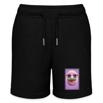 Cute sheep with sunglasses - Stanley/Stella MINI BOLTER Organic Teen Jogging Shorts - black - Front