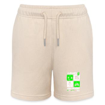 Level Unlocked Gamer Geburtstag 15 Jahre - Stanley/Stella Teenager Bio-Joggingshorts MINI BOLTER - Natur - Vorne