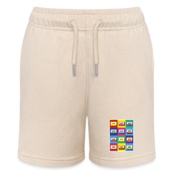 Pop Art Cassette Tapes - Stanley/Stella MINI BOLTER Organic Teen Jogging Shorts - soft Ecru - Front
