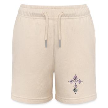 Gradient Gothic Cross - Stanley/Stella MINI BOLTER Organic Teen Jogging Shorts - soft Ecru - Front