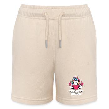 Unicorn Rainbow Mane Today Whimsy Middle Finger - Stanley/Stella MINI BOLTER Organic Teen Jogging Shorts - soft Ecru - Front