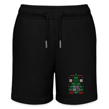 Früher war mehr Lametta Spruch Ugly Christmas - Stanley/Stella Teenager Bio-Joggingshorts MINI BOLTER - Schwarz - Vorne