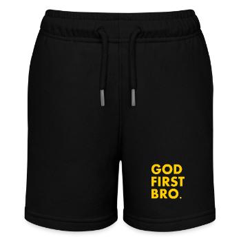 God first bro - Stanley/Stella MINI BOLTER Organic Teen Jogging Shorts - black - Front
