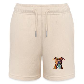 American Staffordshire Terrier Dog - Stanley/Stella MINI BOLTER Organic Teen Jogging Shorts - soft Ecru - Front