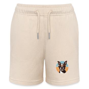 Boston Terrier - Stanley/Stella MINI BOLTER Organic Teen Jogging Shorts - soft Ecru - Front