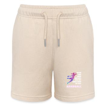 Women and Girls Handball Gift Idea - Stanley/Stella MINI BOLTER Organic Teen Jogging Shorts - soft Ecru - Front