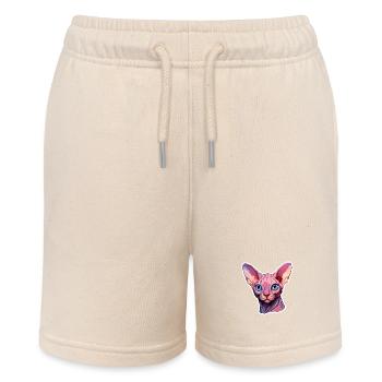 Sphynx-Katzenkopf - Stanley/Stella Teenager Bio-Joggingshorts MINI BOLTER - Natur - Vorne