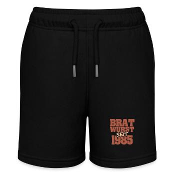 Bratwurst 1985 - Stanley/Stella Teenager Bio-Joggingshorts MINI BOLTER - Schwarz - Vorne